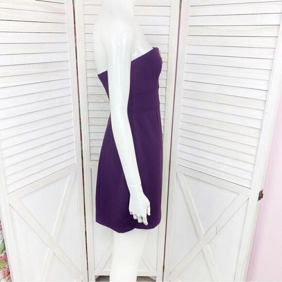 Max and Cleo Rhinestone Detail Strapless Sheath Dress Purple 2 - Picture 3 of 14
